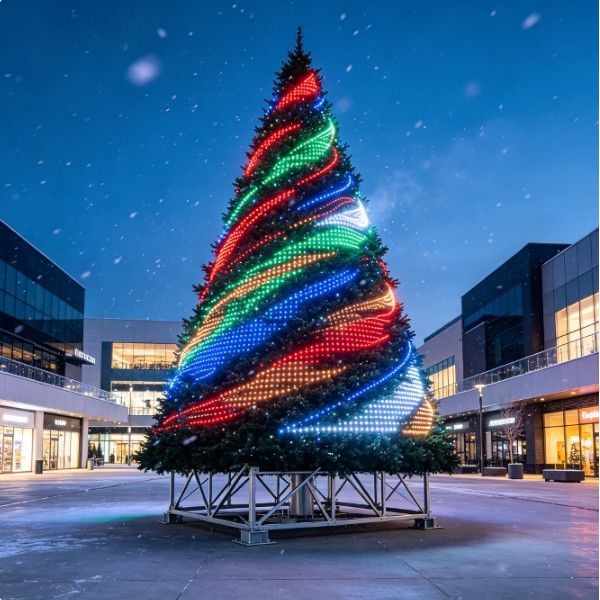Árbol De Navidad Multicolor Con Iluminación Dinámica